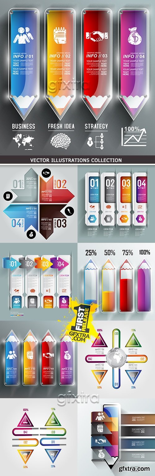 Business infographics options elements collection 40