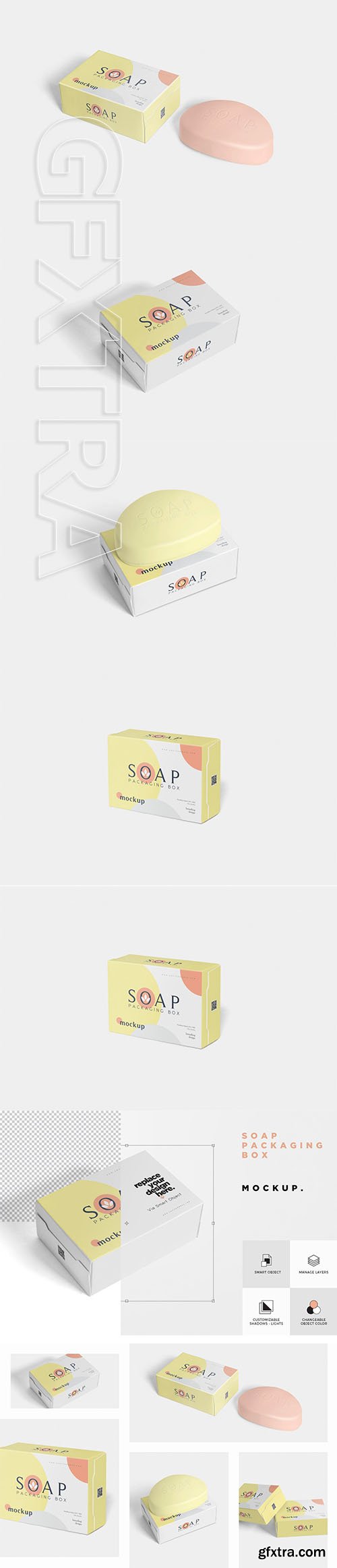 CreativeMarket - Packaging Box & Soap Mockup 3476268