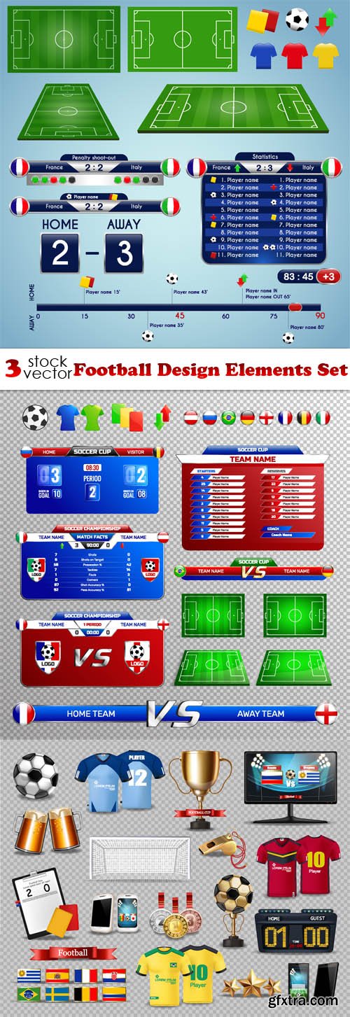Vectors - Football Design Elements Set