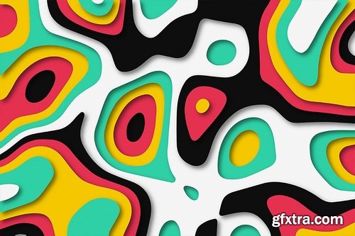 Colorful Cardboard Paper Cut Vector Backgrounds