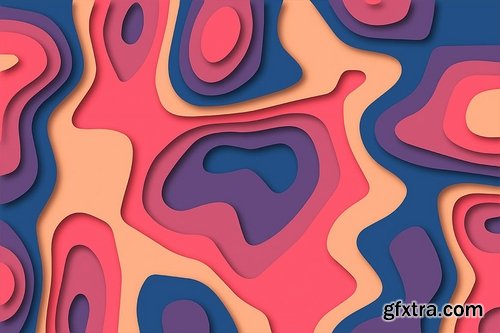 Colorful Cardboard Paper Cut Vector Backgrounds