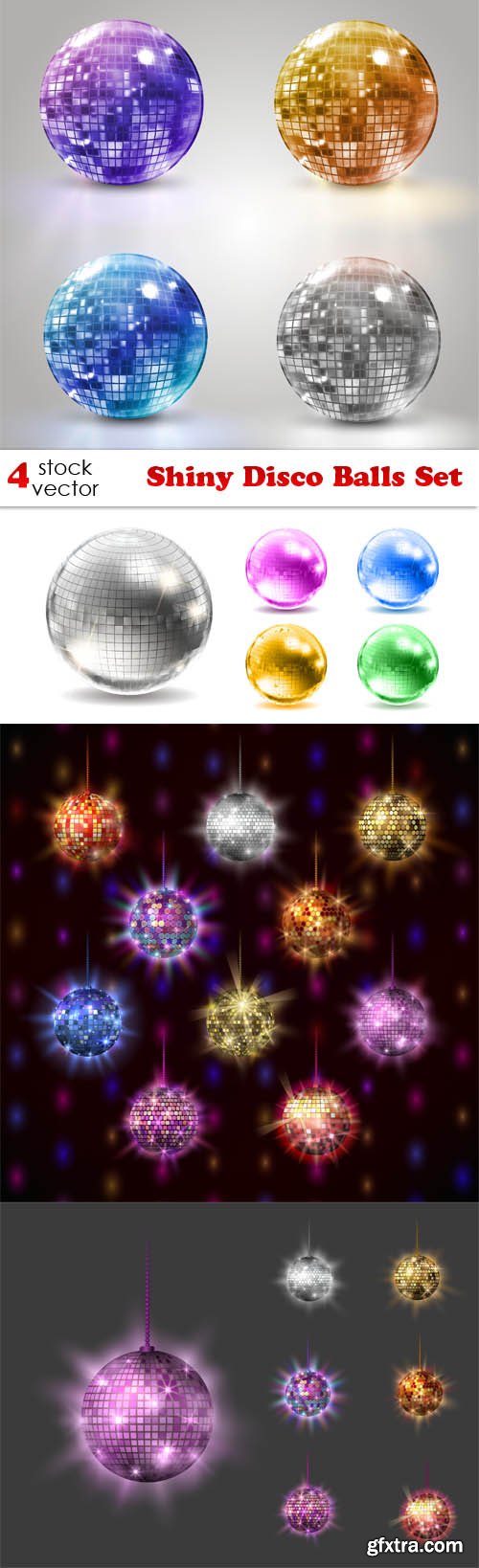 Vectors - Shiny Disco Balls Set