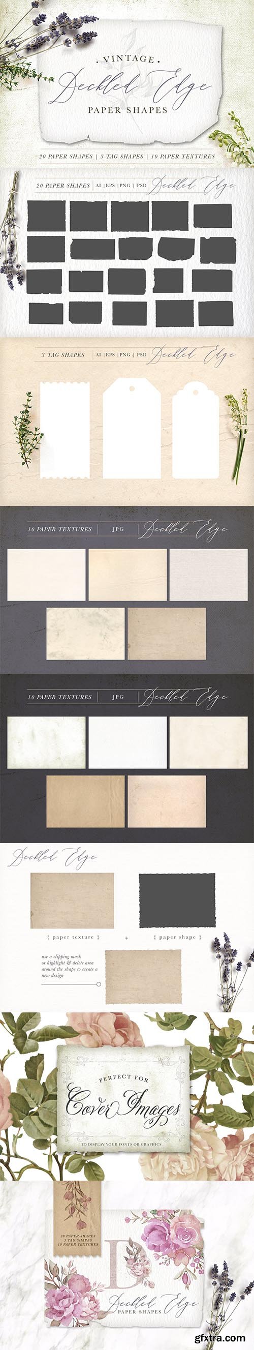 CreativeMarket - Deckled Edge Paper Shapes 3500337