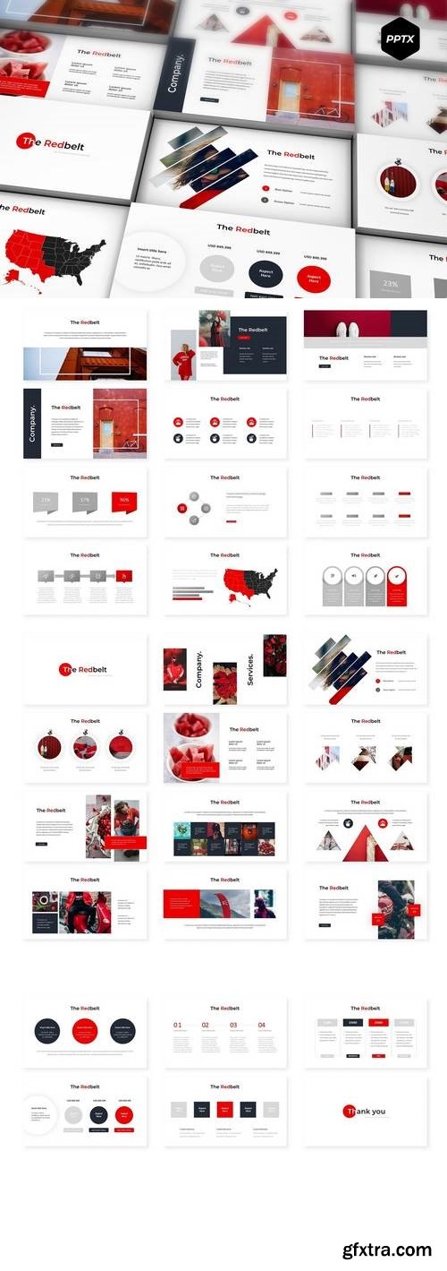 The Redbelt - Powerpoint, Keynote, Google Sliders Templates