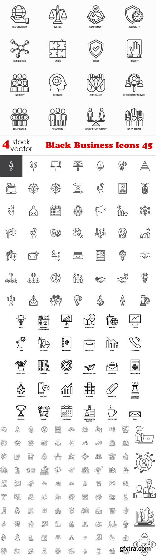 Vectors - Black Business Icons 45