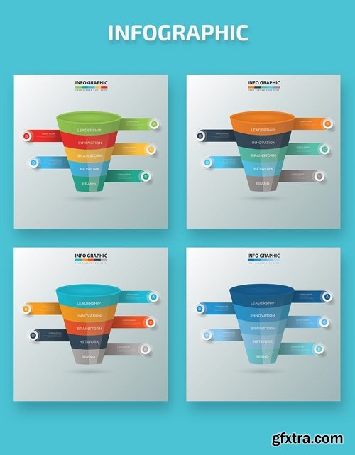 Human Resource Funnel Pencil and Education Infographic Design Pack