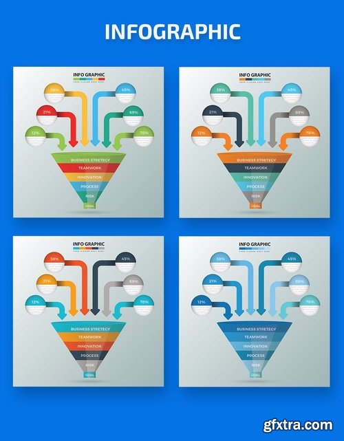 Human Resource Funnel Pencil and Education Infographic Design Pack