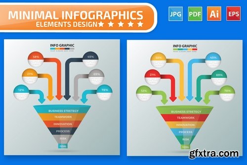 Human Resource Funnel Pencil and Education Infographic Design Pack