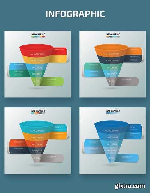 Human Resource Funnel Pencil and Education Infographic Design Pack