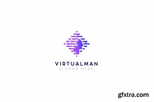 Virtualman Technology Logo template