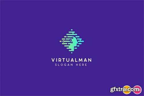 Virtualman Technology Logo template