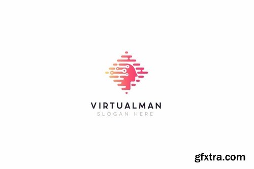 Virtualman Technology Logo template