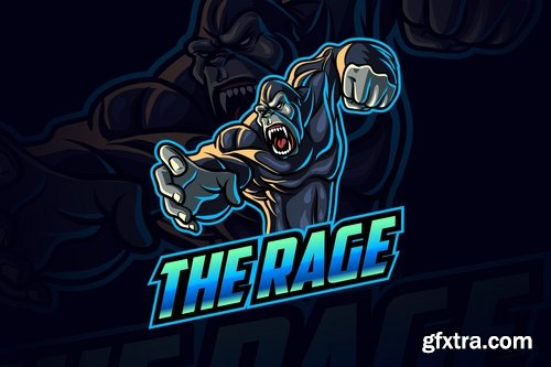 Angry Gorilla Esports and Sports Mascot Logo