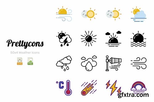 Prettycons - 200 Weather Icons Vol.1