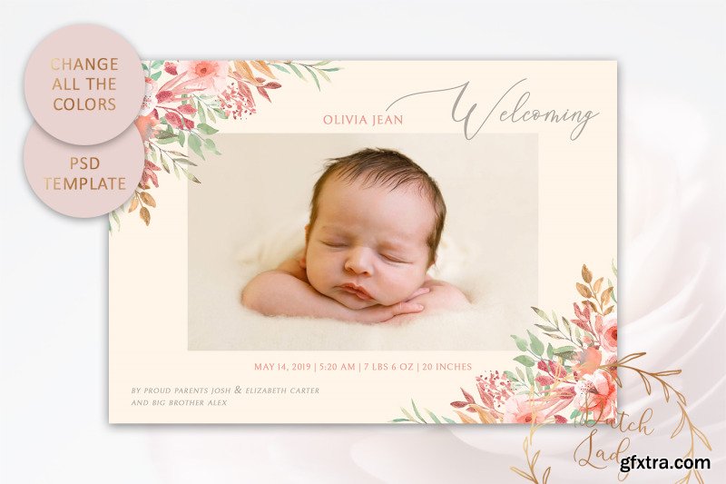 Шаблон baby i got. Birth Announcement Template.