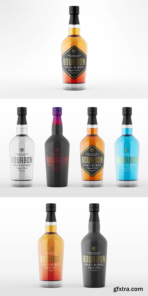 Whiskey Bottle Mock-up Template