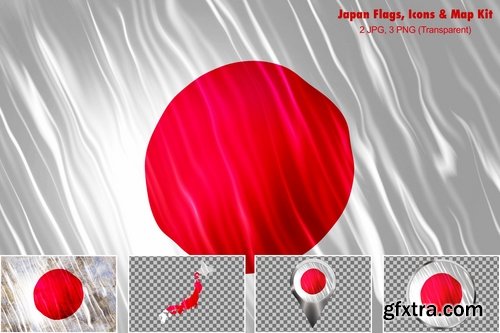 Japan Flags, Icons & Map Kit