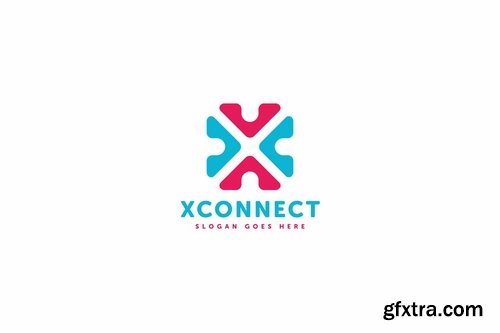 X Connect Letter Logo Template