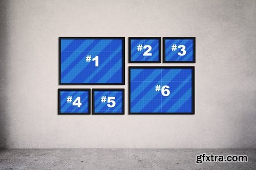 Frames on wall Mockup