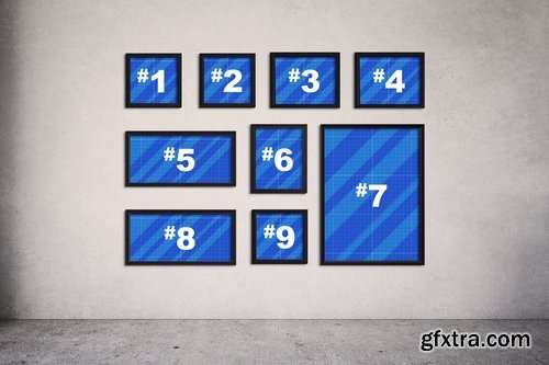 Frames on wall Mockup