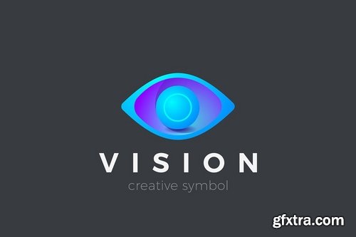 Eye Logo Vision 3D design symbol