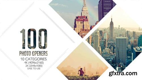 Videohive 100 Clean Photo Openers - Logo Reveal Pack 11765632