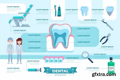 Dental Infographic PSD and AI Vector Template