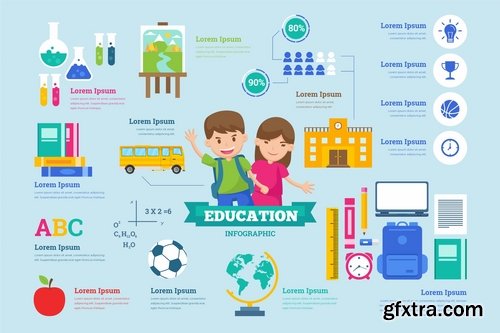 Education Infographic PSD and AI Vector Template