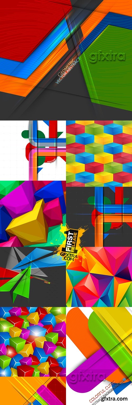 3d geometric abstract colors shape background