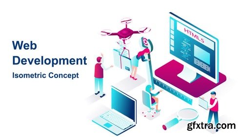 MotionArray Web Development - Isometric Concept 183886