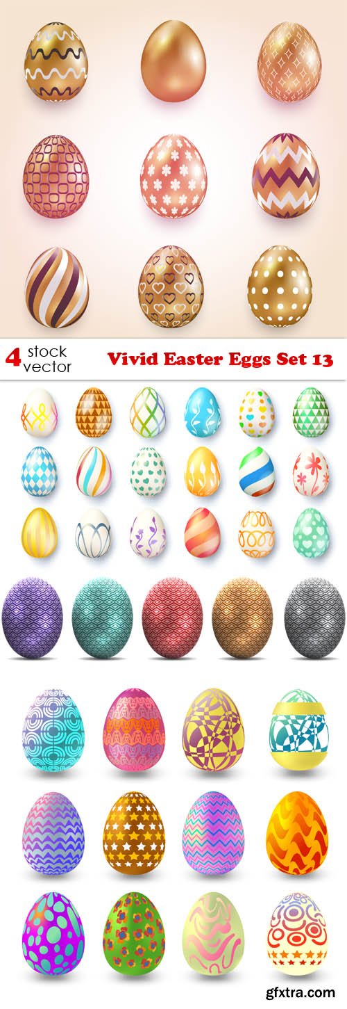 Vectors - Vivid Easter Eggs Set 13