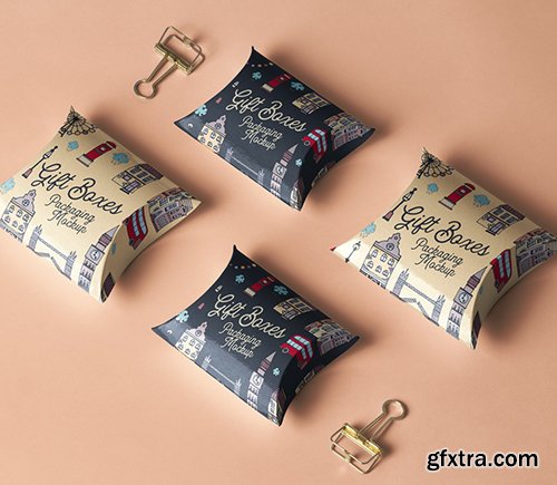 Psd Pillow Box Packaging Mockup