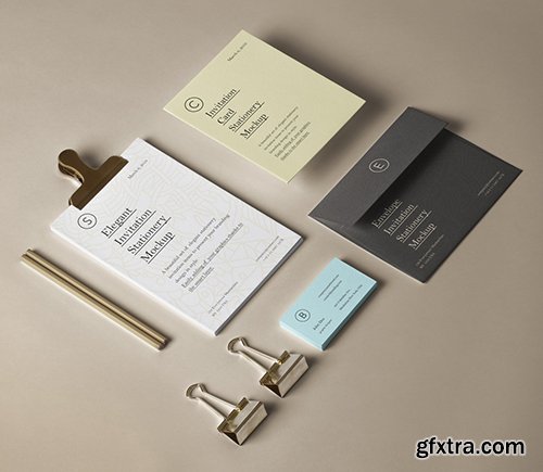 Elegant Invitation Stationery Mockup