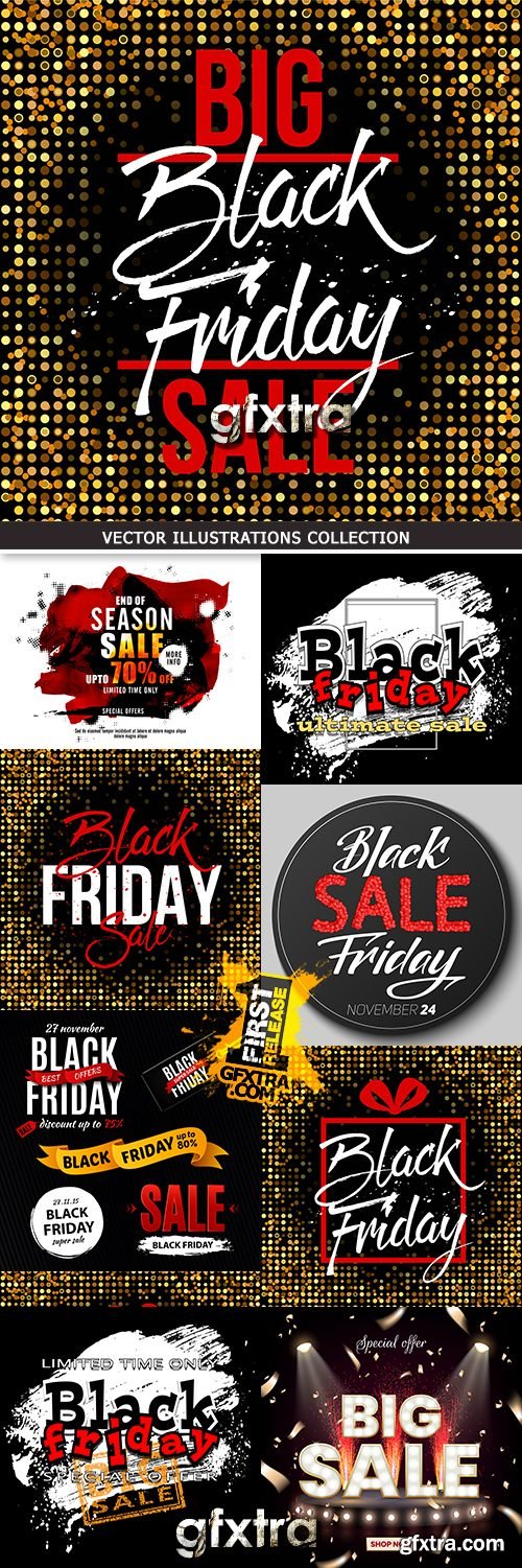 Black Friday sale special discounts design illustration 5