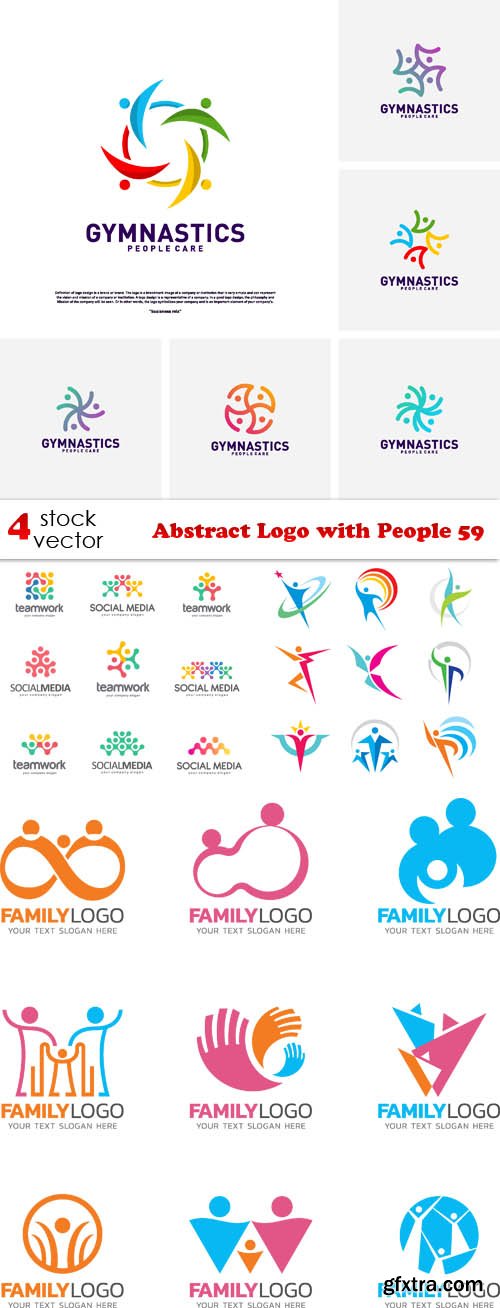 Vectors - Abstract Logo with People 59