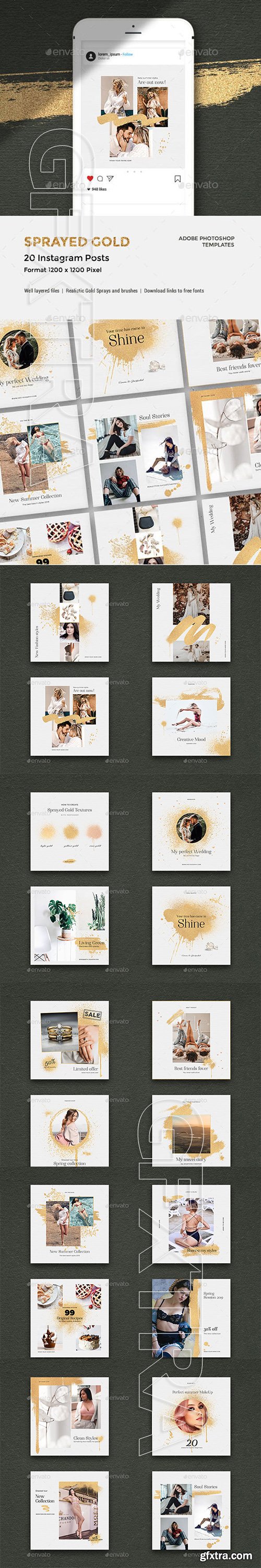 GraphicRiver - Sprayed Gold - Instagram Posts 23337384