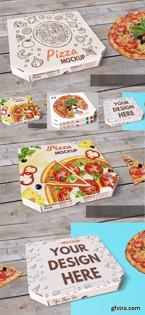 Pizza Box PSD Mockup Template