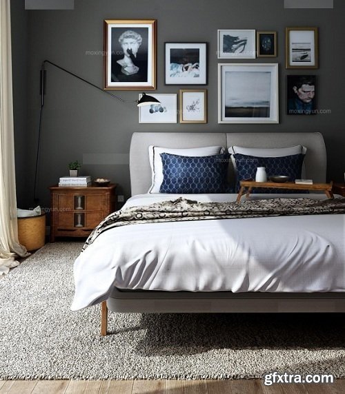 Modern Bedroom Interior Scene 65