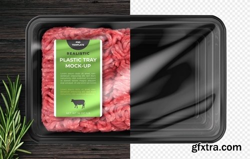 Plastic Tray Food Mock-up Template