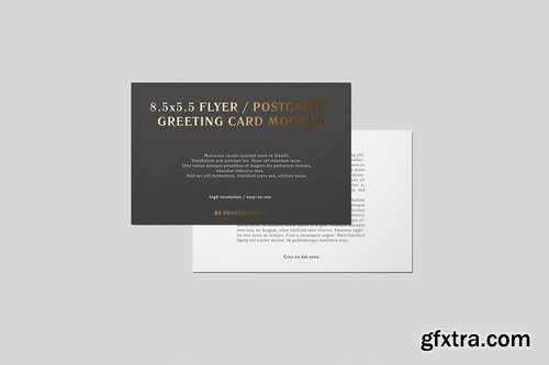 8.5x5.5 Flyer Postcard Greeting Card Mockup