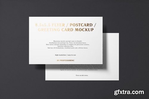 8.5x5.5 Flyer Postcard Greeting Card Mockup