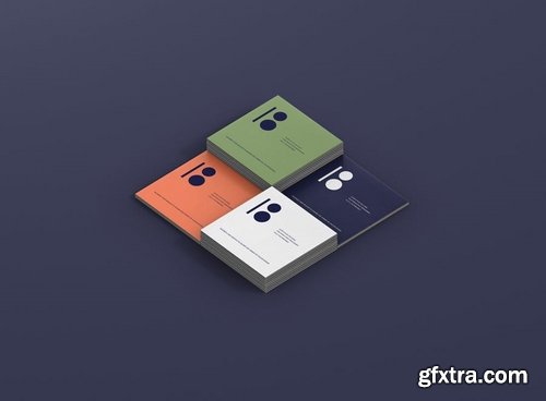 Business Card Mockup Stack Square