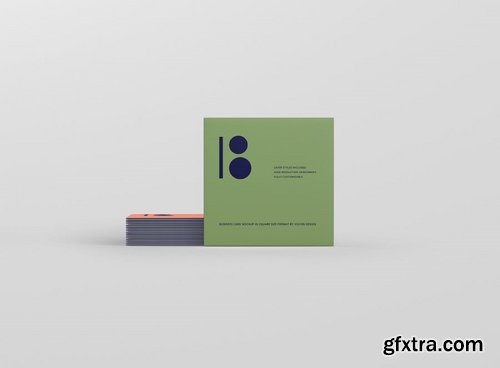 Business Card Mockup Stack Square