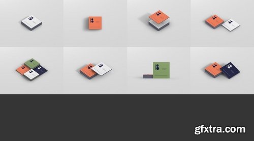 Business Card Mockup Stack Square