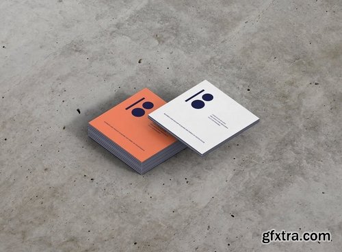 Business Card Mockup Stack Square