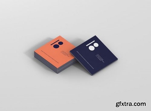 Business Card Mockup Stack Square