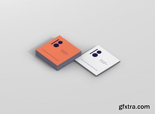 Business Card Mockup Stack Square