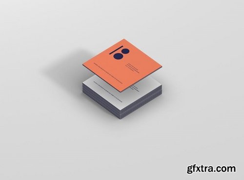 Business Card Mockup Stack Square