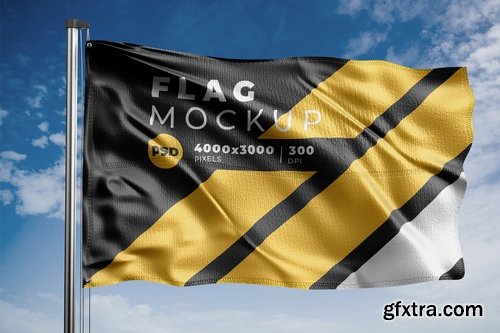Realistic Flag Mock-Up Template