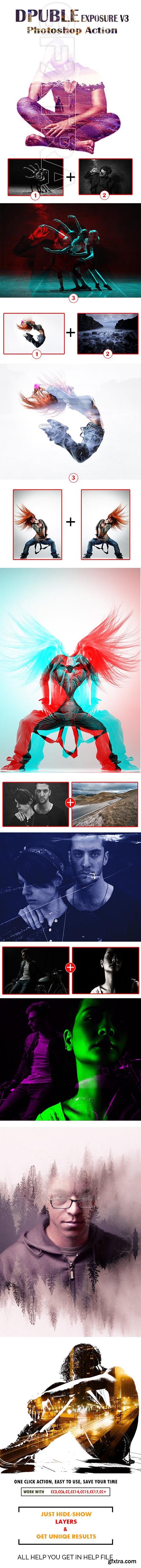 GraphicRiver - Double Exposure V3 Photoshop Action 23381851